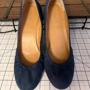 Nine West Ballet Flats, Suede, Navy, size 9, excellent condition